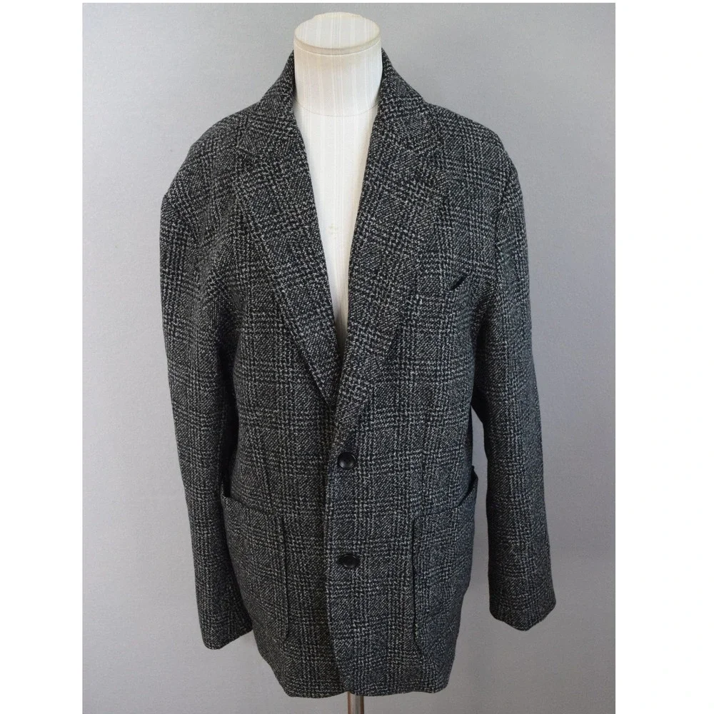 Taylor Stitch Sport Coat 40 Grey Glen Plaid Wool Blazer Men Jacket 2 Button
